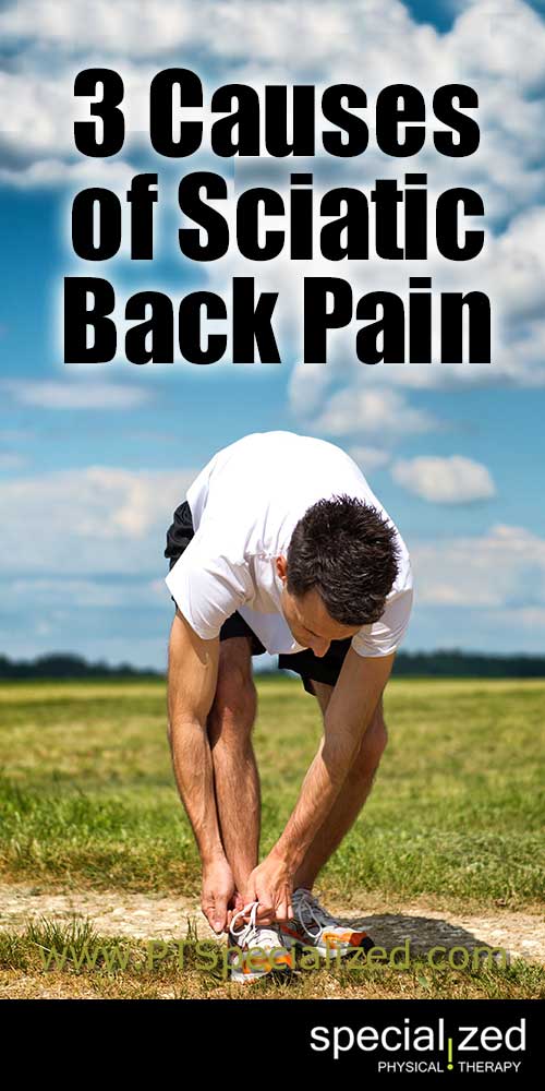 3 Causes of Sciatic Back Pain - Sciatic back pain, or sciatica, is pain that runs through the buttock and one leg originating in the nerves at the base of the lumbar spine, or the sciatic nerve.  If has several causes, usually not from an issue with the nerve itself, but with the surrounding tissues or spine.