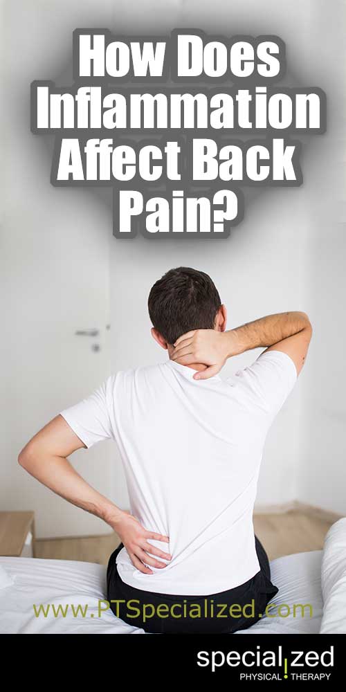 How Does Inflammation Affect Back Pain? You have back pain. Your doctor said that it is because of a specific reason: a disc issue, a fracture or arthritis, for example. How does inflammation affect your back pain?